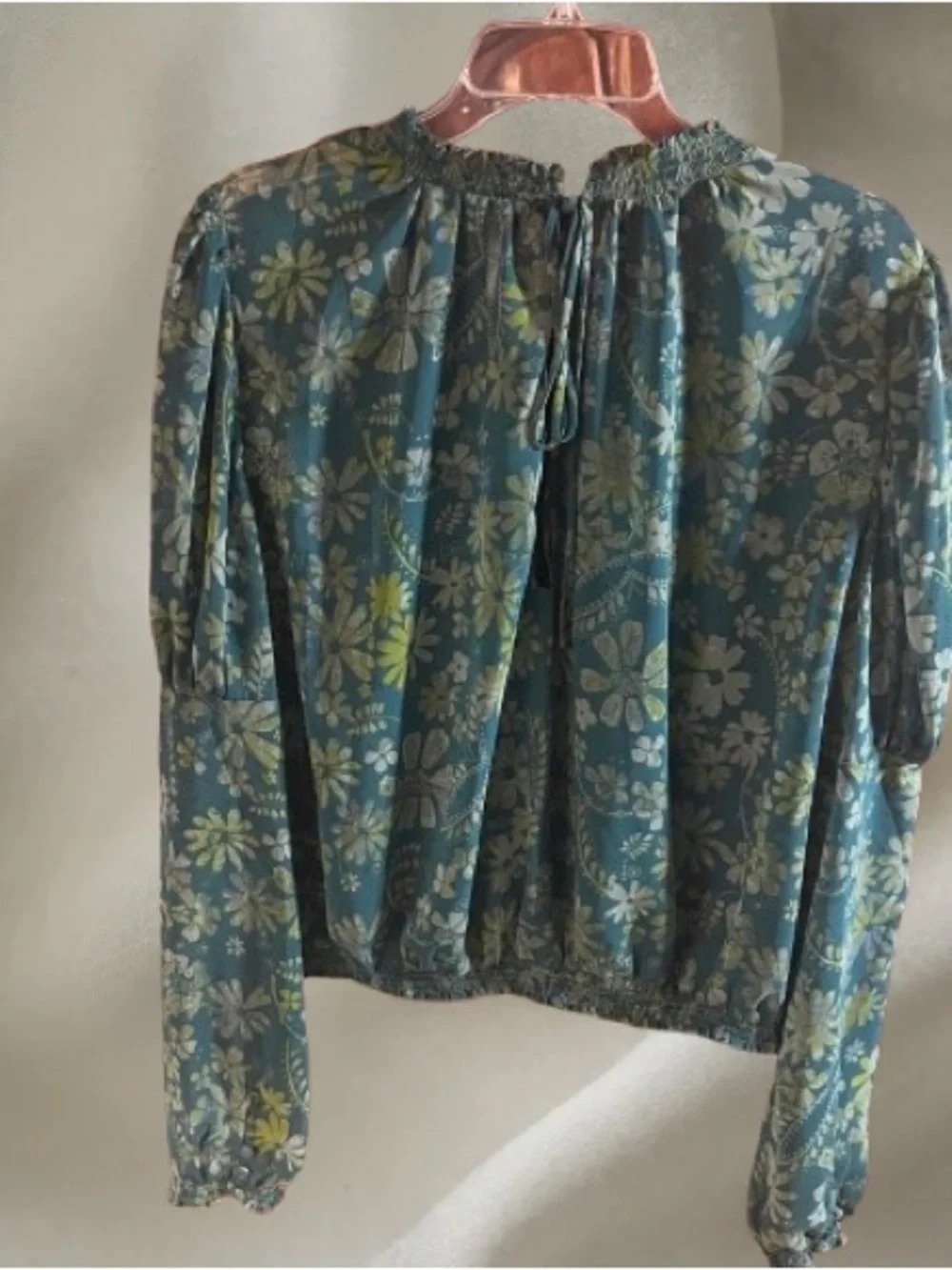 ✨ Free People Clarissa Smocked Floral Blouse – Size Large  NWOT